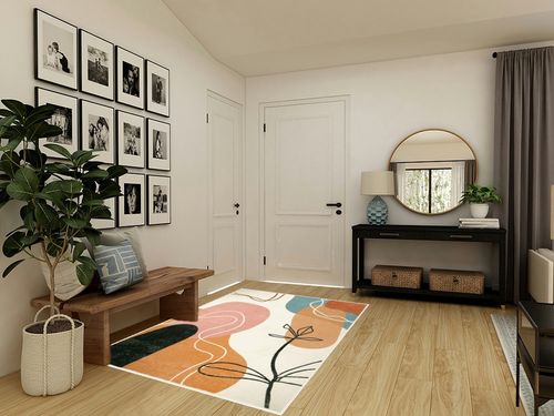Wonnitar Boho Art Large Area Rug - Machine Washable 5x7 Rug for Living Room,Minimalist Lines Abstract Throw Mat for Bedroom,Non-Slip Mid Century Modern Aesthetic Carpet for Nursery Dining Room in Transitional Minimalistic Entryway
