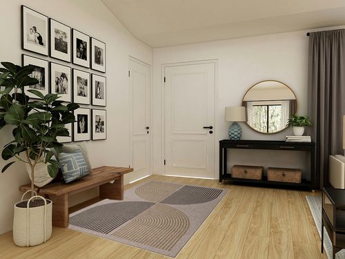 Lahome Modern Rainbow Easy Jute Rug, Washable 5x7 Area Rugs for Living Room Black Farmhouse Dining Room Rug, Contemporary Natural Throw Mat Non Slip Floor Carpet for Office RV Patio in Transitional Minimalistic Entryway