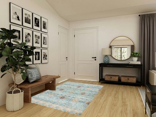 Gertmenian Boho Area Rug, 5x7 Standard Home Decor for Entryway, Bedroom, Living Room, Office, Kitchen Non Slip, Soft, Low-Pile, Printed Indoor Accent Rugs Transitional, Tanis Sage, 25046 in Transitional Minimalistic Entryway