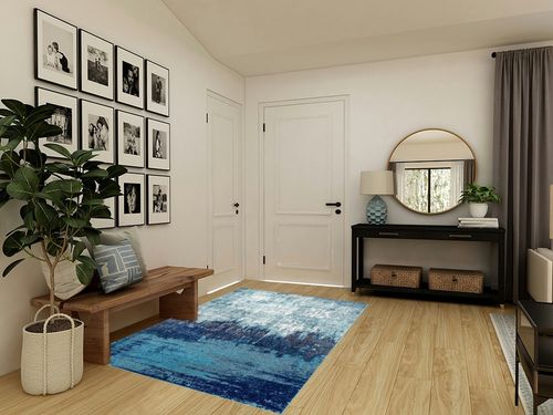 nuLOOM Alayna Abstract Waterfall Area Rug, 5' x 7' 5", Blue in Transitional Minimalistic Entryway