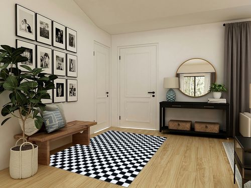 LUXE WEAVERS Geometric Checkered Black and White 5x7 Area Rug, Non-Shedding Modern Living Room Carpet in Transitional Minimalistic Entryway