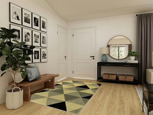 Well Woven Reita Green & Black Modern Geometric Triangle Boxes Beveled Pattern Area Rug 5x7 (5'3" x 7'3") in Transitional Minimalistic Entryway