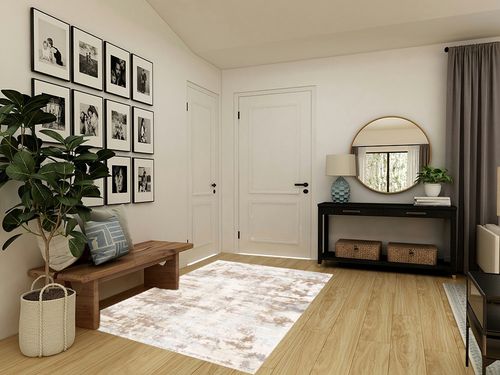 Area Rug Living Room Rugs: 5x7 Indoor Soft Fluffy Rug Abstract Carpet for Bedroom Kitchen Dining Room Floor Washable Plush Throw Large Accent Rug Home Office Nursery Decor - Beige in Transitional Minimalistic Entryway