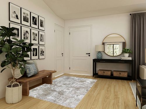Area Rug Living Room Rugs: 5x7 Rug for Bedroom Machine Washable with Non Slip Backing Non Shedding Abstract Stain Resistant Large Carpet for Dining Room Nursery Home Office - Beige in Transitional Minimalistic Entryway