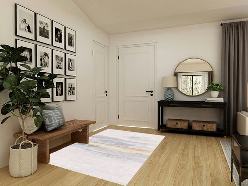 FINOREN Abstract Vignetting Area Rugs for Living Room,Bedroom,Hallway,Dining Room,Non-Shedding,Non Slip Backing,Floor Decoration Carpets,Gray-Golden,5x7 Feet in Transitional Minimalistic Entryway