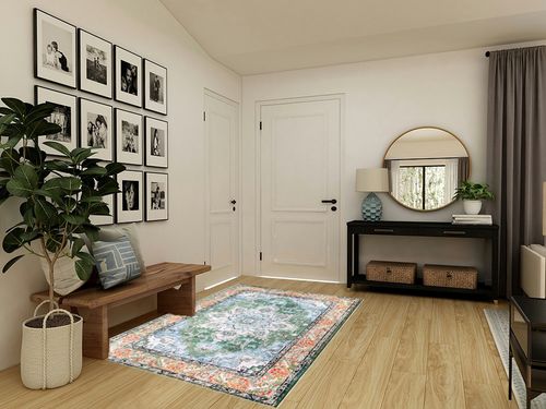 WOBUBU 5x7 Area Rugs for Living Room Dining Room Rugs for Under Table,Machine Washable Faux Wool Rugs for Bedroom,Stain Resistant Foldable Floor Carpets in Transitional Minimalistic Entryway