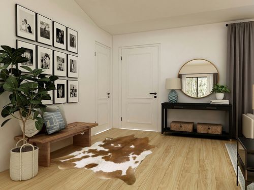 Pure Brown& White Superior Cowhides Rug 5x7ft 150cmx210cm in Transitional Minimalistic Entryway