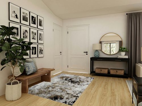 LUXE WEAVERS Modern Abstract Area Rug Anthracite 5x7 Plush Non-Shedding Living Room Carpet in Transitional Minimalistic Entryway