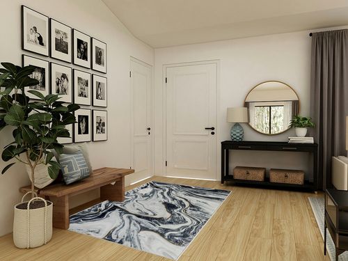 LUXE WEAVERS Francesca Collection 2180 Blue 5x7 Marble Abstract Area Rug in Transitional Minimalistic Entryway