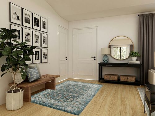 LUXE WEAVERS Bohemian Floral Blue 5x7 Area Rug, Non-Shedding Vintage Living Room Carpet in Transitional Minimalistic Entryway