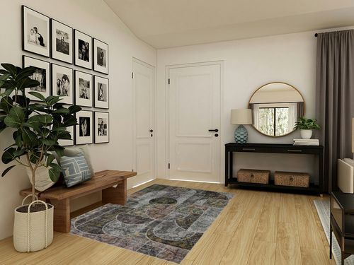 Washable Rug 5x7 Area Rugs for Bedroom, Soft Low Pile Living Room Rugs with Non-Slip Backing, Vintage Patchwork Indoor Floor Carpet for Dining Room Nursery Home Office-Green/Brown in Transitional Minimalistic Entryway