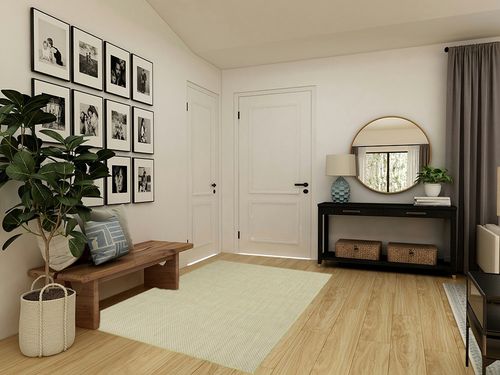 HomeRoots 5' X 7' Green Geometric Power Loom Area Rug in Transitional Minimalistic Entryway