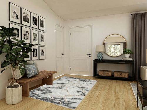 LUXE WEAVERS Ivory Gold 5x7 Marble Abstract Area Rug in Transitional Minimalistic Entryway