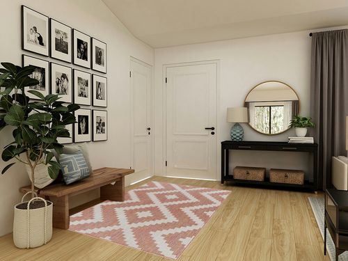 Mark&Day Outdoor Rugs, 5x7 Squaw Modern Dark Coral/Off-White Indoor/Outdoor Area Rug, Pink Off-White Carpet for Patio, Porch, Deck, Bedroom, Living Room or Kitchen (5'3" x 7') in Transitional Minimalistic Entryway