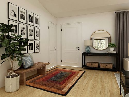 Home Dynamix Royalty Vega Contemporary Geometric Area Rug, Blue/Ivory, 5'2"x7'2" in Transitional Minimalistic Entryway