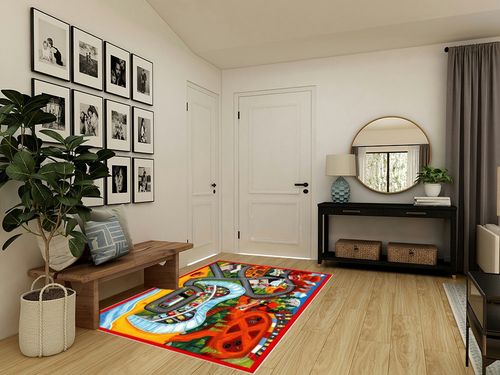 Gertmenian Kids Playroom & Game Room Carpet | Disney Pixar Cars 3 Childrens Rug | Kids Novelty Home Decor, Perfect Area Carpet for Boys & Girls Playroom, Bedroom | 54x78 Large, Red in Transitional Minimalistic Entryway