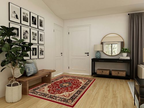 Noble Medallion Red Persian Floral Oriental Formal Traditional Area Rug 5x7 (5'3" x 7'3") Easy to Clean Stain Fade Resistant Shed Free Modern Contemporary Transitional Soft Living Dining Room Rug in Transitional Minimalistic Entryway