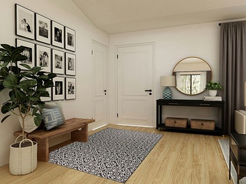 Nicole Miller New York Patio Country Danica Transitional Geometric Indoor/Outdoor Area Rug, Black/Grey, 5'2"x7'2" in Transitional Minimalistic Entryway