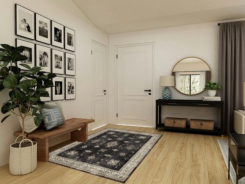RUGGABLE – Verena Dark Wood – Machine Washable Area Rug – Pet & Child Friendly – Stain & Water Resistant – Non-Slip – 5'x7' in Transitional Minimalistic Entryway