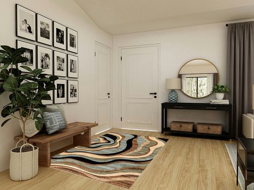 Well Woven Barclay Collection Nirvana Waves Multi Blue 5x7 Area Rug - for Living Room, Bedroom, and Dining Room in Transitional Minimalistic Entryway