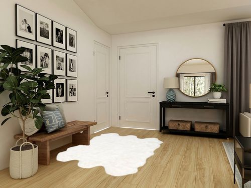 nuLOOM Deonna Faux Sheepskin Shag Area Rug, 5' 3" x 6', White in Transitional Minimalistic Entryway
