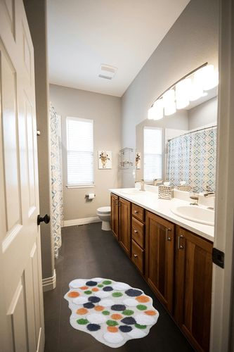 Luxixiry Moss Bath Mat, Colorful Funny Bathroom Rug Soft Tufted Bathroom Shower Decor, 31.5"x19.5" in Wooden and Grey Bathroom