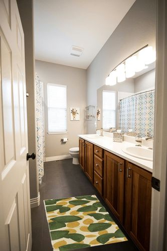 2'x3' | Machine Washable Area Rug | Kid & Pet Friendly | Indoor Rug | Lemonade ... in Wooden and Grey Bathroom
