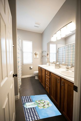 Shag Door Mats Bath Rugs Watercolor Daisy Floral Bottle,Soft Fluffy Doormats Non Slip Carpet Black White Plaid Blue Gradient,Shaggy Fuzzy Area Throw Rug for Kitchen/Bathroom/Bedroom 20x31.5In in Wooden and Grey Bathroom