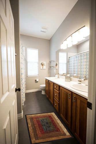 Home Dynamix Royalty Vega Contemporary Geometric Area Rug, Black/Brown, 19.6"x31.5" in Wooden and Grey Bathroom