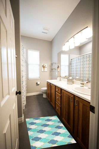 Fluffy Floor Carpet-Blue Rhombus Flower Bohemian,39x20in Front Door Mat Indoor Machine Washable Carpet,Aesthetic Rug in Wooden and Grey Bathroom