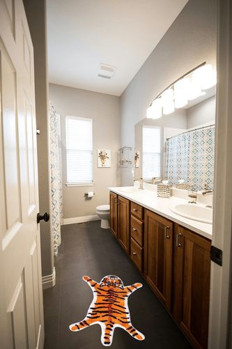 Tiger Shaped Rug Animals Bath Mat Non-Slip, Door Mat for Bedroom Kitchen Cartoon Area Rug for Bathroom Tub Soft Bathmat in Wooden and Grey Bathroom