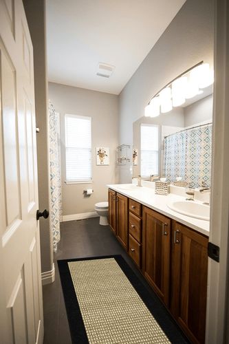 Mainstays Faux Sisal Runner, Black, 21" x 60" in Wooden and Grey Bathroom