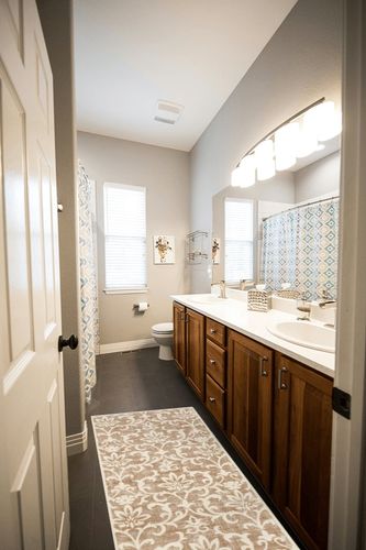 Morebes Vintage Bathroom Runner Rugs 24 x 60 Non Slip,2x5 Rug Runner, Washable Floral Entryway Rug, Non Shedding Kitchen Sink Indoor Floor Carpet Runner for Laundry Room,Beige Ivory in Wooden and Grey Bathroom