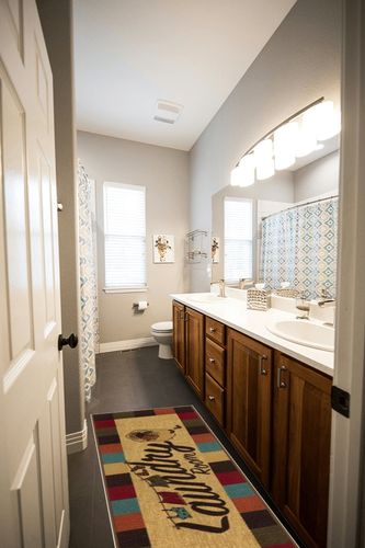 Ottomanson Machine Washable Checkered Border Laundry Room Rug Non-Slip Rubberback 2x5 Laundry Runner Rug for Laundry Room, Bathroom, Washroom, 20" x 59", Multicolor in Wooden and Grey Bathroom