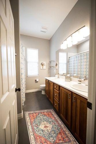 Morebes Tribal Runners for Hallways, 2x4.3 Boho Bathroom Runner Rug Washable Kitchen Rug Runner Non Slip Bath Mat, Throw Rug Soft Distressed Carpet Runner for Laundry Entry, Rust/Multi in Wooden and Grey Bathroom