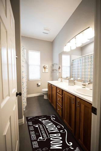 comfoyar Laundry Room Rug Runner Non Slip Laundry Rugs and Mats for Laundry Room Decor Washable Floor Mat for Laundry Room, Washroom, Mudroom, Kitchen(47"x17.5"), Cute Black in Wooden and Grey Bathroom