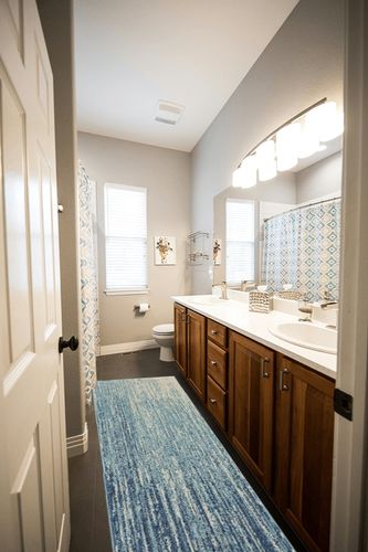 Nourison Passion Abstract Navy/Light Blue 2'2" x 7'6" Area -Rug, Easy -Cleaning, Non Shedding, Bed Room, Living Room, Dining Room, Kitchen (2x8) in Wooden and Grey Bathroom