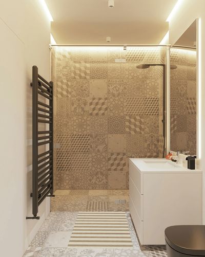 2'x3' | Machine Washable Area Rug | Kid & Pet Friendly | Indoor Rug | Sumi Sailor ... in White Tiled Bathroom