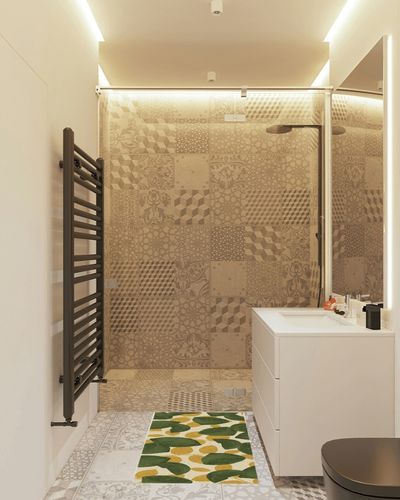 2'x3' | Machine Washable Area Rug | Kid & Pet Friendly | Indoor Rug | Lemonade ... in White Tiled Bathroom