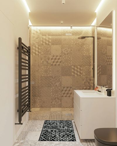 Moynesa Boho Moroccan Area Rug - 2x3 Modern Geometric Entryway Rug Kitchen Sink Rugs and Mats Non Skid, Washable Summer Indoor Doormat Soft Black Small Bathroom Rug for Front Door Laundry Bedside in White Tiled Bathroom