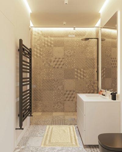 Tommy Bahama - Bathroom Rugs, Cotton Bath Mat, Highly Absorbent Bathroom Decor (Isla Yellow, 2 Piece) in White Tiled Bathroom