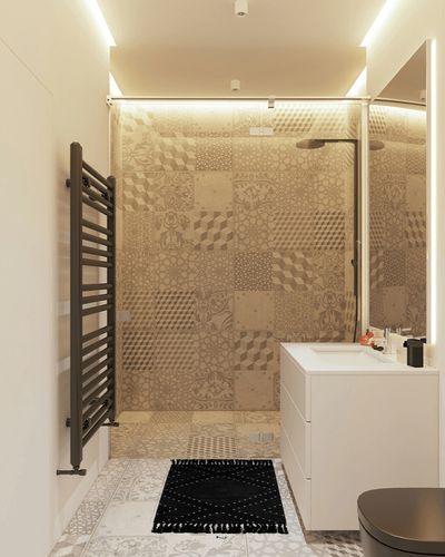 MitoVilla Black Boho Bathroom Rug 2'x3', Black White Small Kitchen Rug with Tassel, Farmhouse Geometric Bath Mat, Bohemian Rug for Bedroom, Washable Cotton Woven Entryway Throw Rug in White Tiled Bathroom
