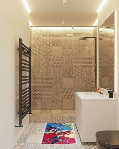 Super Hero Rug,Super Hero Carpet, Kids Room Rug, Boys Room Rug, Kids Rug CustomRECHT-26.0 (23”x31”)=60x80cm in White Tiled Bathroom