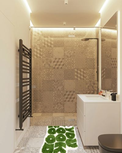 You Look Good Bath Mat Rug Bathroom Rug Aesthetic Apartment Decor Funny Cute Water Absorption Non Slip Carpet Super Soft Microfiber Shower Room (Green Rug, 21 x 25 in) in White Tiled Bathroom