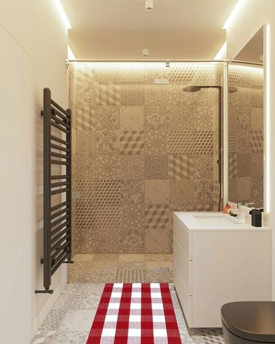 Ckorzen Red and White Plaid Rug, 28" x 43" Christmas Outdoor Front Door Decor Mat, Cotton Hand-Woven Washable Rug for Layered Door Mats Carpet for Porch, Entryway in White Tiled Bathroom