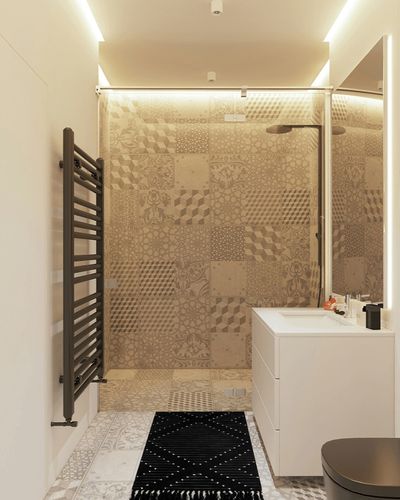 MitoVilla Boho Kitchen Runner Rug 2'x4.3', Black and White Hallway Rugs, Farmhouse Simple Geometric Bath Mat with Tassel, Washable Cotton Woven Living Room Rug in White Tiled Bathroom