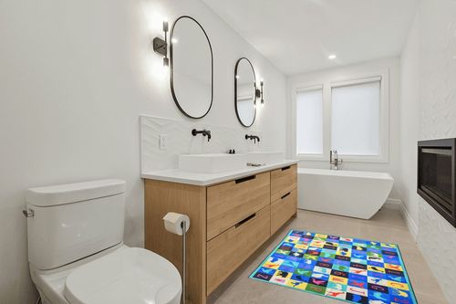 Prosumer's Choice | Playroom Rug for Kids - Activity Rug for Bedroom - Kids Carpet for Play - Washable Playmat - Colorful Wool Area Rug - Ideal for Living Room and Bedroom - ABC Numbers & Animals in Scandinavian Neutral bathroom