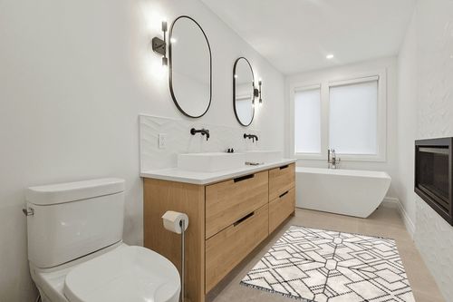 Nola Geometric Textured Shag Power Loom Performance Beige Rug Steelside Rug Size ... in Scandinavian Neutral bathroom