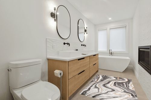 SAFAVIEH Craft Collection Accent Rug - 4' x 6', Grey & Gold, Modern Abstract Design, Non-Shedding & Easy Care, Ideal for High Traffic Areas in Entryway, Living Room, Bedroom (CFT819F) in Scandinavian Neutral bathroom