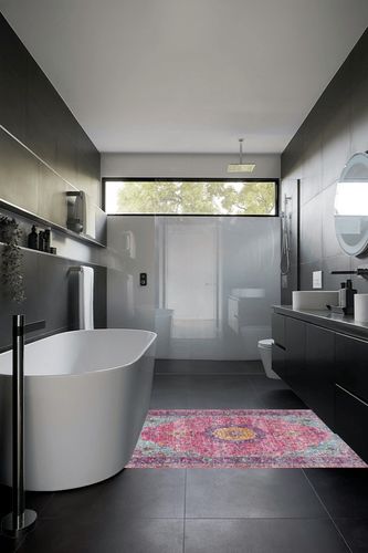 nuLOOM Verona Vintage Persian Area Rug, 4' x 6', Pink in Black Modern Bathroom